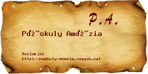 Páskuly Amázia névjegykártya